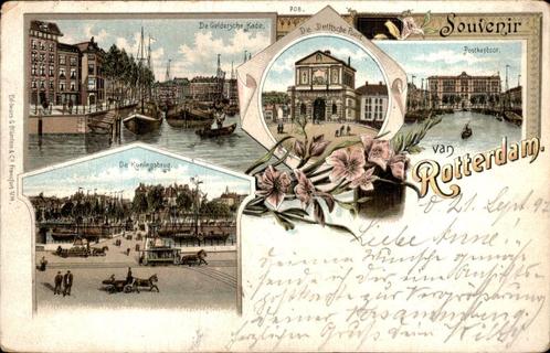 Rotterdam - Litho - 1897 - 1, Verzamelen, Ansichtkaarten | Nederland, Gelopen, Zuid-Holland, Voor 1920, Ophalen of Verzenden