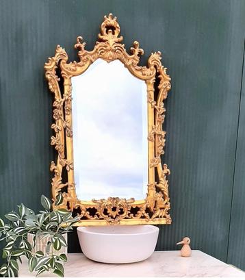 Antieke Barok spiegel Rococo bladgoud vergulde wandspiegel