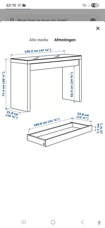 Ikea Malm Make-up Tafel - afbeelding 4 Ikea Malm Make-up Tafel - afbeelding 4