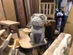 Houten bulldog hond houtsnijkunst suar teak hout 53cm