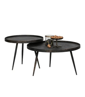 Salontafel set be pure home zwart/goud bounds