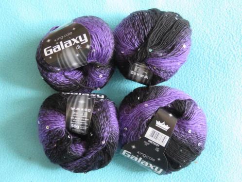4 nieuwe bollen King Cole Galaxy dk Amethyst 50 gr 31% wol, Hobby en Vrije tijd, Breien en Haken, Nieuw, Breien of Haken, Wol of Garen
