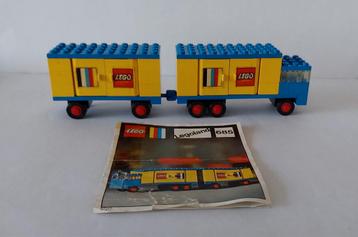 Vintage lego set 685 Vrachtwagen met aanhanger