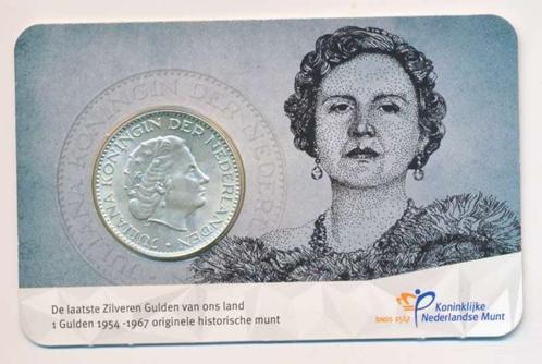 Historische coincard zilveren gulden Juliana 1956, Postzegels en Munten, Munten | Nederland, Losse munt, 1 gulden, Koningin Juliana