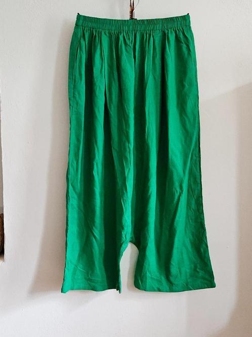 Nieuwe trendy groene harembroek van katoen/linnen menging M, Kleding | Dames, Broeken en Pantalons, Nieuw, Maat 38/40 (M), Groen