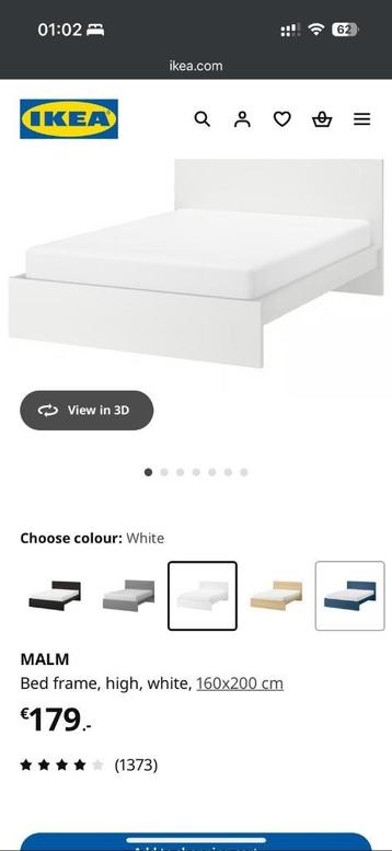 MALM ikea white bedframe - afbeelding 6 MALM ikea white bedframe - afbeelding 6