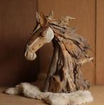 Teak houten dieren, beelden houtsnijwerk paard olifant vogel