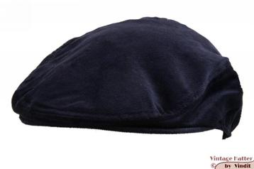 Flatcap Platte pet Hawkins blauw ribfluweel maat 58,5 en 59 