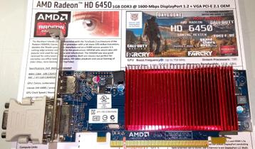 AMD Radeon HD6450 1GB DDR3 1600-Mbps SILENT VGA+DP PCI-E SFF