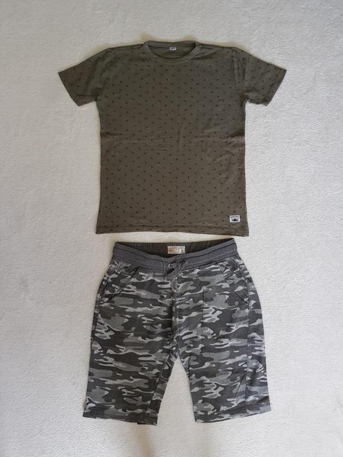 Stoere camouflage sweat short van HERE & THERE maat 158., Kinderen en Baby's, Kinderkleding | Maat 158, Zo goed als nieuw, Jongen
