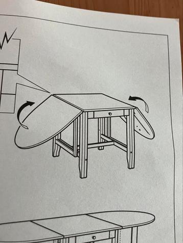 Inklapbare tafel, Gamleby Ikea, grenen hout - afbeelding 8 Inklapbare tafel, Gamleby Ikea, grenen hout - afbeelding 8