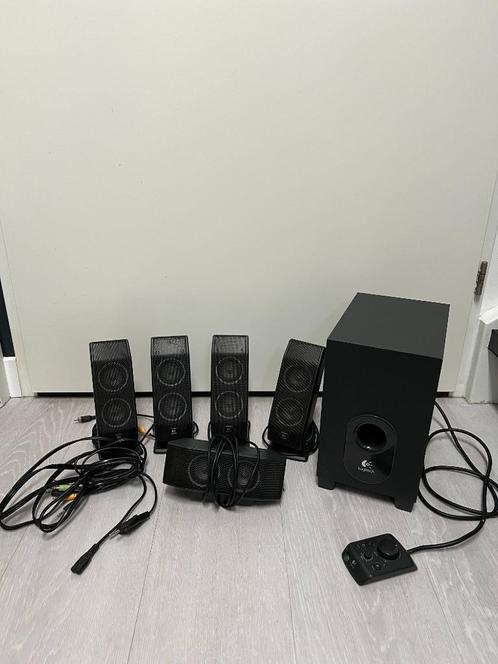Logitech X-540 5.1 Surround Sound Speaker Set + Subwoofer, Computers en Software, Pc speakers, Gebruikt, Audiokanaal 5.1, Ophalen of Verzenden