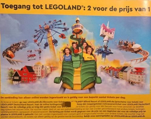 Legoland kortingscode actiecode voucher 2 voor prijs van 1, Tickets en Kaartjes, Kortingen en Cadeaubonnen, Pretpark, Kortingsbon