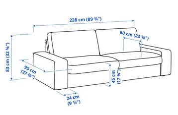 Zitsbank - IKEA KIVIK 3-seater sofa – Light grey - afbeelding 6 Zitsbank - IKEA KIVIK 3-seater sofa – Light grey - afbeelding 6