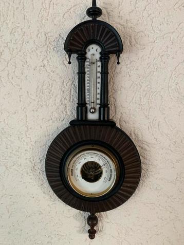 Antieke houten barometer zéér mooi