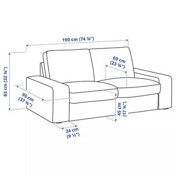 IKEA KIVIK 2-zits leren bank + hocker – zwart – 2022 - afbeelding 4 IKEA KIVIK 2-zits leren bank + hocker – zwart – 2022 - afbeelding 4