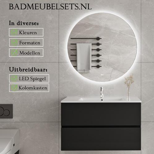 Scherp Geprijsd! Badkamermeubel met LED Spiegel en Kolomkast, Huis en Inrichting, Badkamer | Badkamermeubels, Nieuw, Wastafelkast