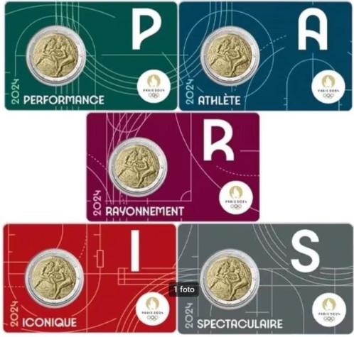 Speciale 2 euro mun FRANKRIJK 2024 "Boxsen" in coincards., Postzegels en Munten, Munten | Europa | Euromunten, 2 euro, Frankrijk