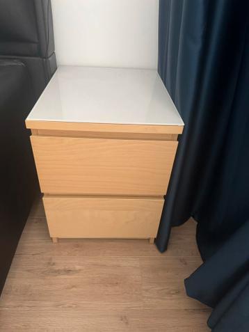 Ikea Malm Nachtkastje hout kleur 40x55 - afbeelding 1 Ikea Malm Nachtkastje hout kleur 40x55 - afbeelding 1