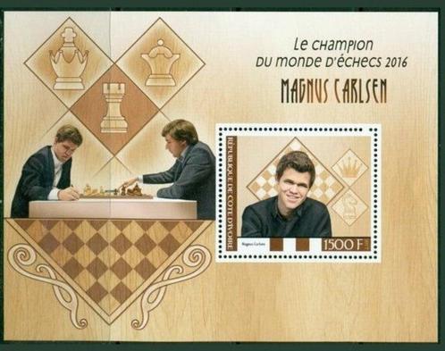 Chess, Magnus Carlsen - Cote D'Ivoire 2017 - Postfris II, Postzegels en Munten, Postzegels | Thematische zegels, Postfris, Sport