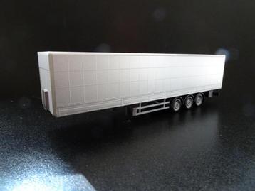 471 herpa huifoplegger met borden zilver blanco 1:87 truck