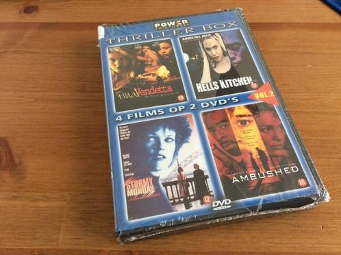 Thriller 2 disc dvd box 4 films. nieuw in folie, Cd's en Dvd's, Dvd's | Thrillers en Misdaad, Nieuw in verpakking, Vanaf 16 jaar