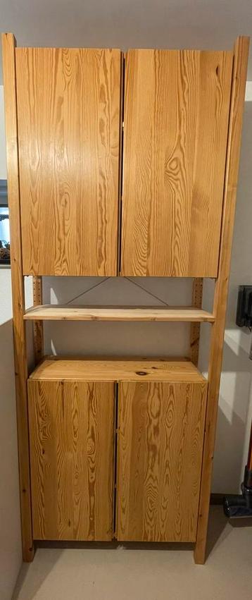 Vintage Ivar Ikea stelling met twee kastjes en drie bakjes - afbeelding 1 Vintage Ivar Ikea stelling met twee kastjes en drie bakjes - afbeelding 1