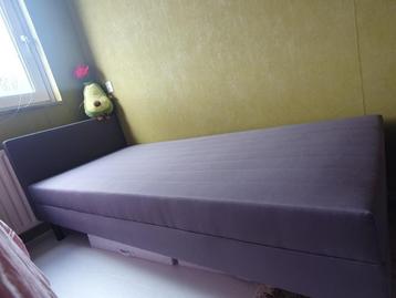 Ikea 1-persoon bed, SVELGEN Bekleed bedframe met matras