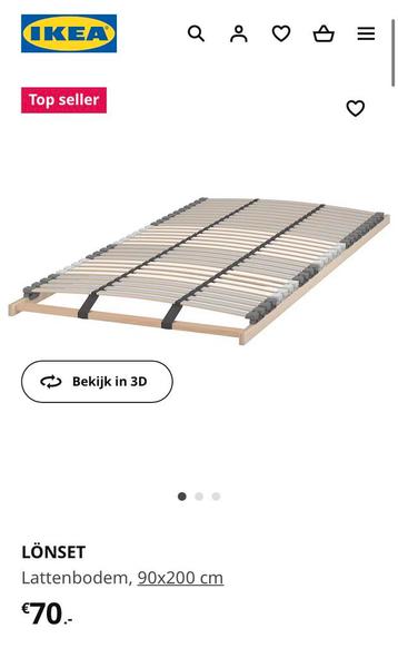 IKEA TARVA 1 persoons bedframe en IKEA LONSET lattenbodem - afbeelding 4