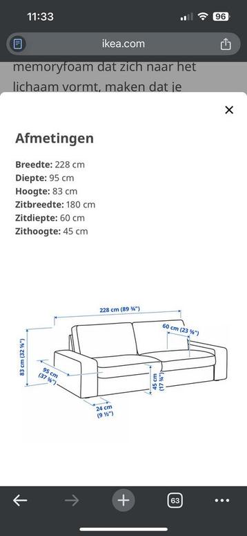 IKEA KIVIK 3-zitsbank met poef te koop - afbeelding 4 IKEA KIVIK 3-zitsbank met poef te koop - afbeelding 4