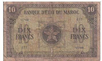 Marokko, 10 Francs, 1944