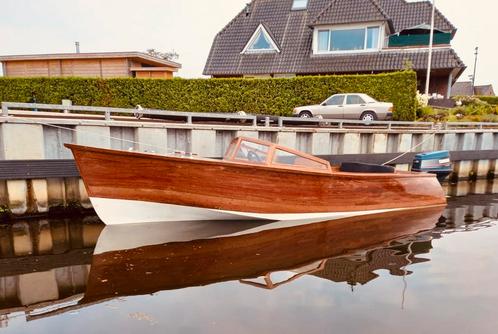 Super mooi mahonie houten autoboot, Watersport en Boten, Speedboten, Zo goed als nieuw, Ophalen of Verzenden
