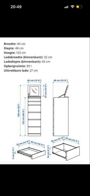 Ikea Malm kaptafel met spiegel - afbeelding 1 Ikea Malm kaptafel met spiegel - afbeelding 1