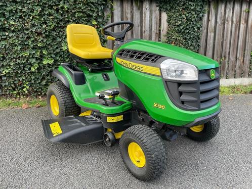 Gebruikt John Deere X 126 Benzine Zitmaaier 107 cm, Tuin en Terras, Zitmaaiers, Gebruikt, 90 tot 120 cm, Elektrische starter, Mulchfunctie