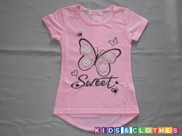 Roze T Shirt Vlinder Sweet 110/116