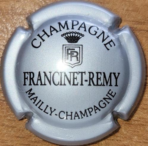 Champagnecapsule FRANCINET-REMY zilver & zwart nr 13, Verzamelen, Wijnen, Nieuw, Champagne, Frankrijk, Ophalen of Verzenden