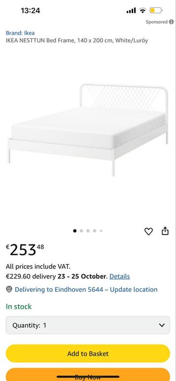 IKEA Bedframe 140x200 - Wit - Zo Goed Als Nieuw! - afbeelding 4 IKEA Bedframe 140x200 - Wit - Zo Goed Als Nieuw! - afbeelding 4