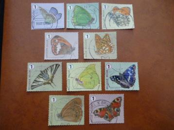 Lot Belgie gestempeld serie rolzegel vlinder 2014 vlinders