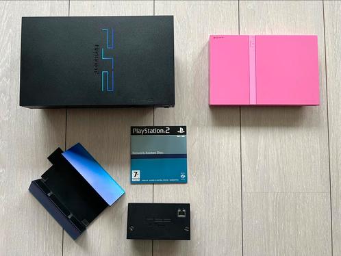 Lotje Playstation 2’s - Slim Pink + Phat Zwart Nieuwstaat, Spelcomputers en Games, Spelcomputers | Sony PlayStation 2, Zo goed als nieuw