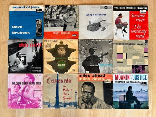 12 singles Modern Jazz Quartet, Brubeck, Davis, Blakey, Bop, Cd's en Dvd's, Vinyl | Jazz en Blues, Gebruikt, Jazz, 1940 tot 1960