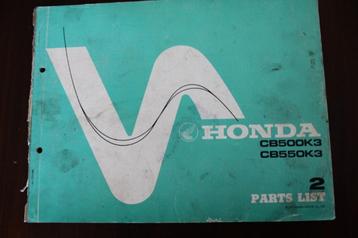 Honda CB500K3 CB550K4 1977 parts list  CB 500 K3 CB 550 K4 