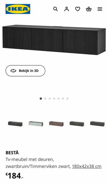 Zwarte IKEA Besta tv meubel - zo goed als nieuw - afbeelding 1 Zwarte IKEA Besta tv meubel - zo goed als nieuw - afbeelding 1