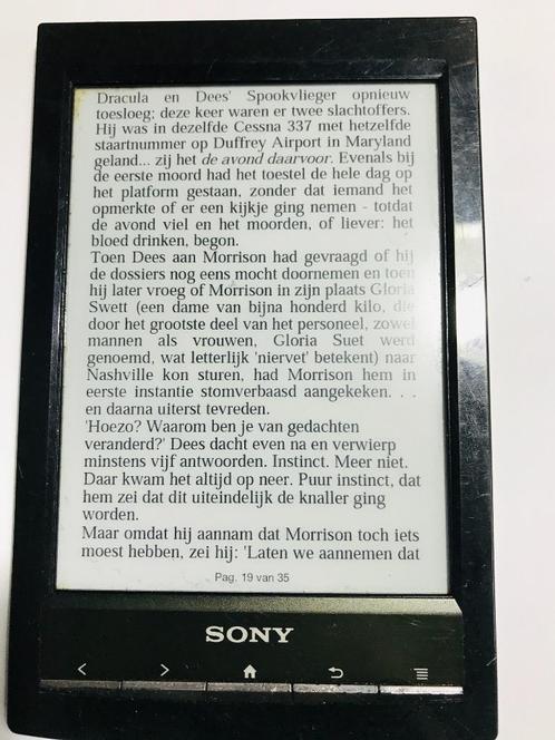 Sony PRS-T1 E-Reader Zwart 6 inch Cover E-ink Pearl-scherm, Computers en Software, E-readers, Gebruikt, Ophalen of Verzenden