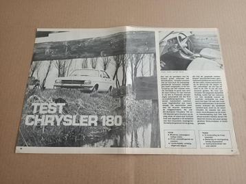 Test (uit oud tijdschrift) Chrysler 180 (1968)  