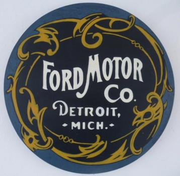 Handgeschilderd houten bord/Ford/Art Nouveau/Jugendstil/auto