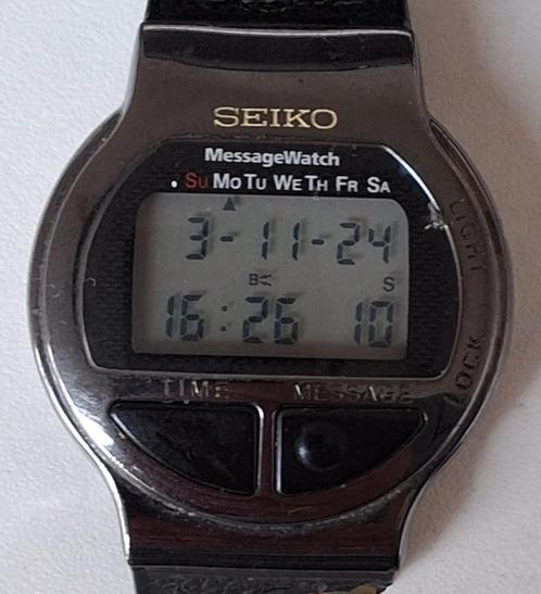 Vintage Seiko Receptor MA52-4A00 Message watch uit jaren 90, Sieraden, Tassen en Uiterlijk, Sporthorloges, Gebruikt, Zilver, Afstand