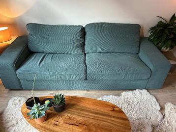 IKEA KIVIK 3 zits bank met twee hoezen grijsturkoois & beige - afbeelding 1 IKEA KIVIK 3 zits bank met twee hoezen grijsturkoois & beige - afbeelding 1