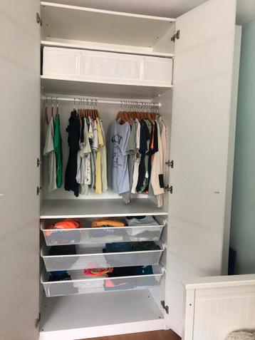 Ikea- kast Pax, 3-deurs met lades, roede en planken - afbeelding 6 Ikea- kast Pax, 3-deurs met lades, roede en planken - afbeelding 6