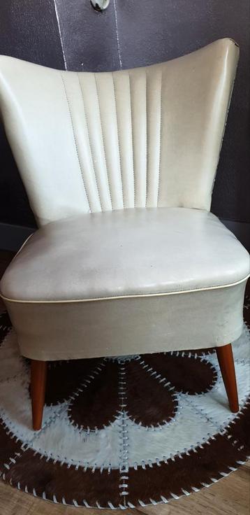 Vintage Retro ClubFauteuil , kleur crème cocktail chair 