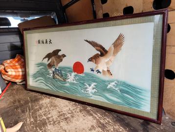 Groot Chinees schilderij adelaars 